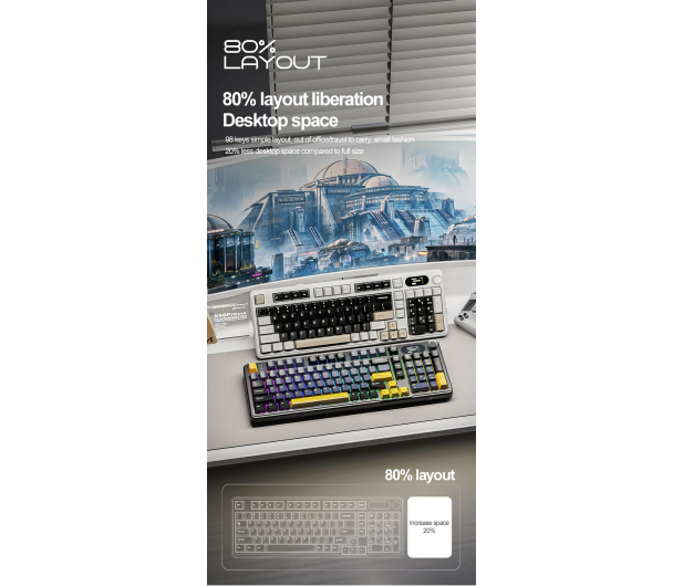 Attack Shark X98PRO Wireless Full-size layout czarna - 1472701 - zdjęcie 4